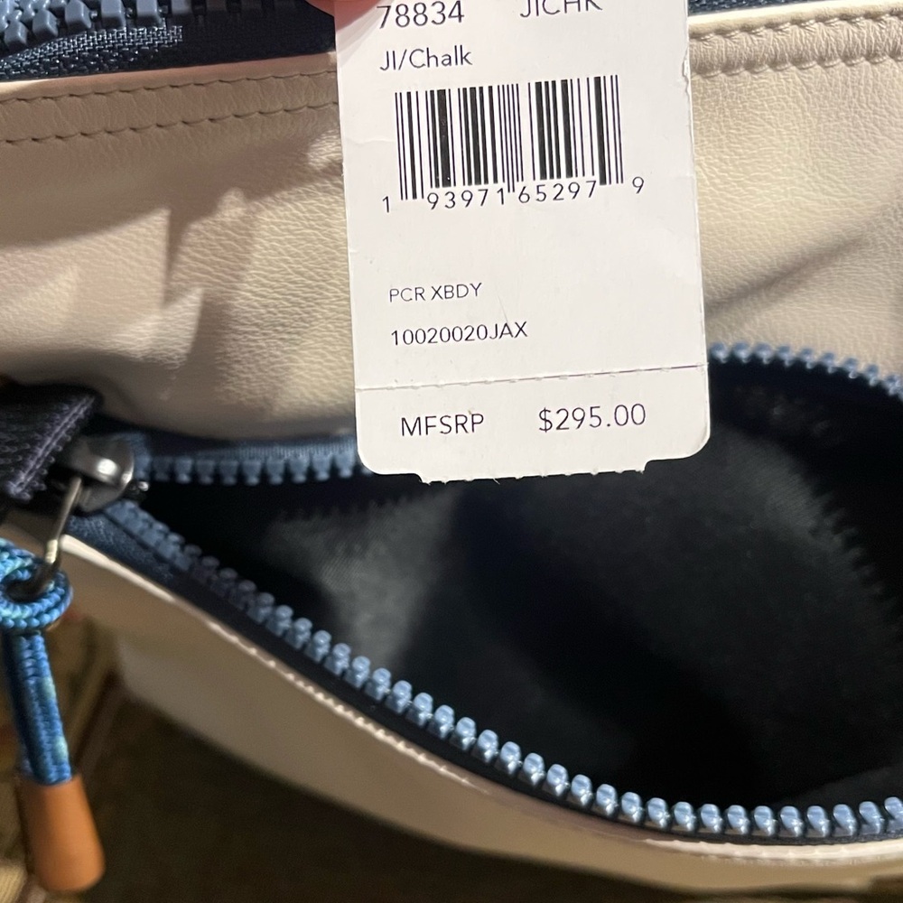 COACH Pacer Crossbody in Chalk, Navy & Brown - Picture 14 of 14